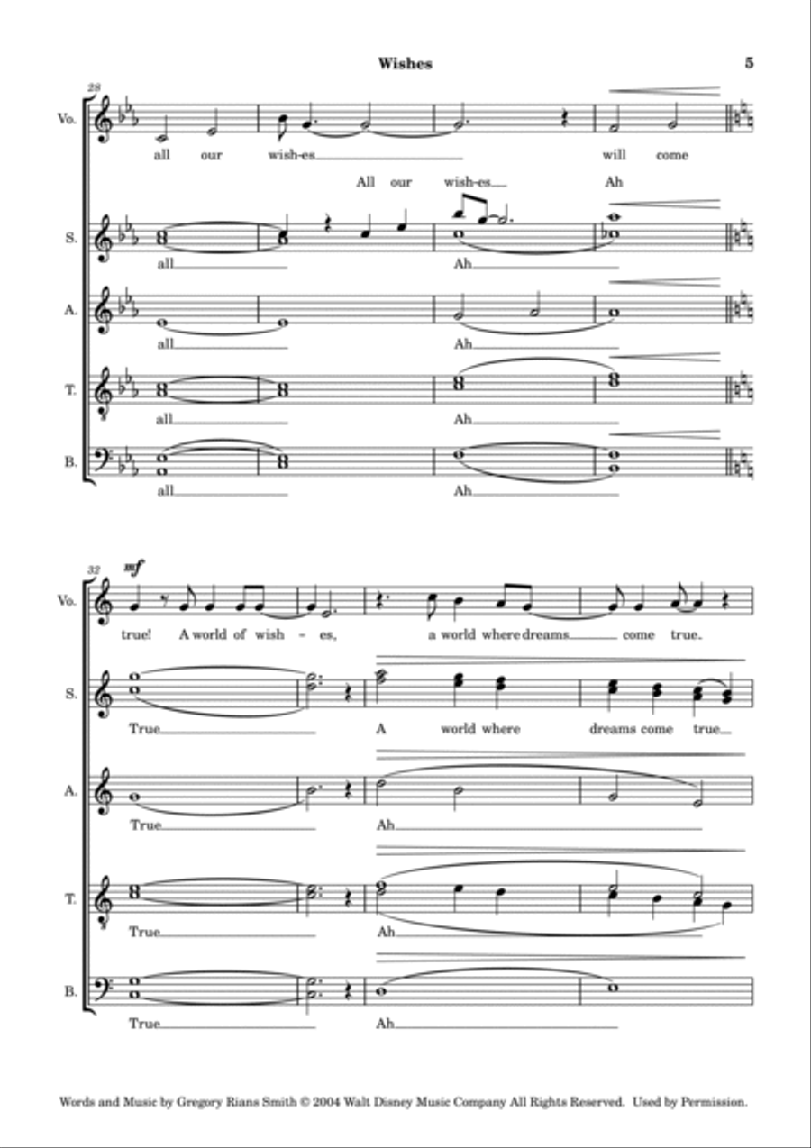 Wishes Wishes 4-Part scores gallery preview page 5