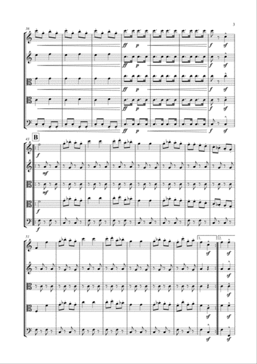 Galop Infernal (Can Can) for String Quintet String Quintet scores gallery preview page 4