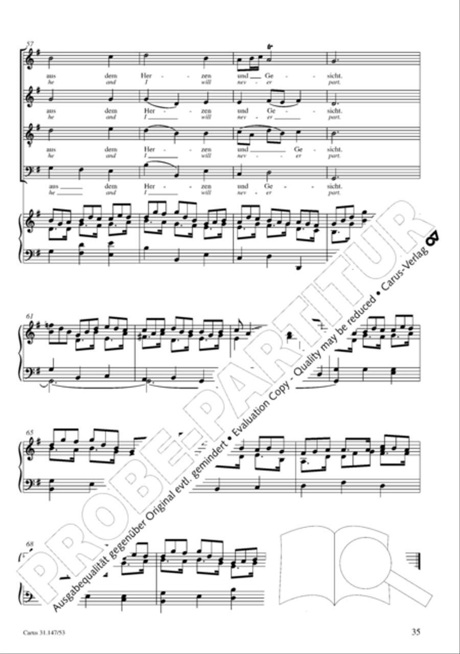 Heart and mouth and thought and action (Herz und Mund und Tat und Leben) (Herz und Mund und Tat und Leben) 4-Part scores gallery preview page 36