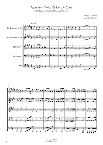 Christmas Carols for Brass Quintet Vol.3 (5 Christmas Carols) image number null