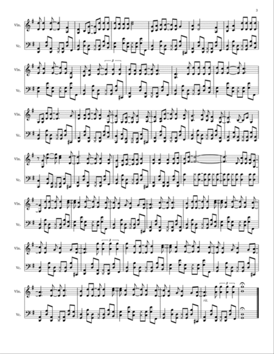 Brown Eyed Girl String Duet scores gallery preview page 3