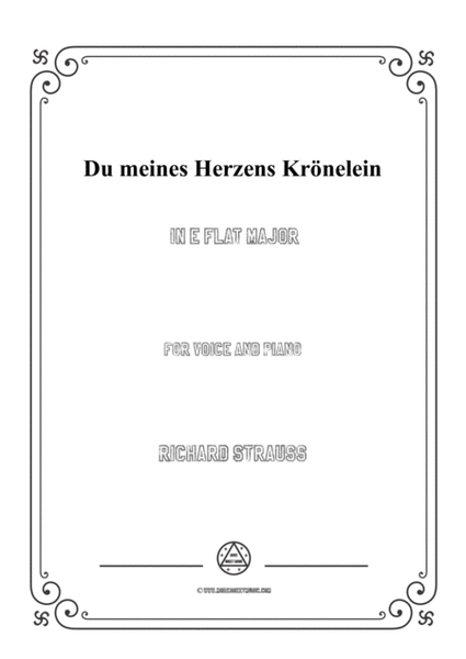 Richard Strauss-Du meines Herzens Krönelein in E flat Major,for Voice and Piano image number null
