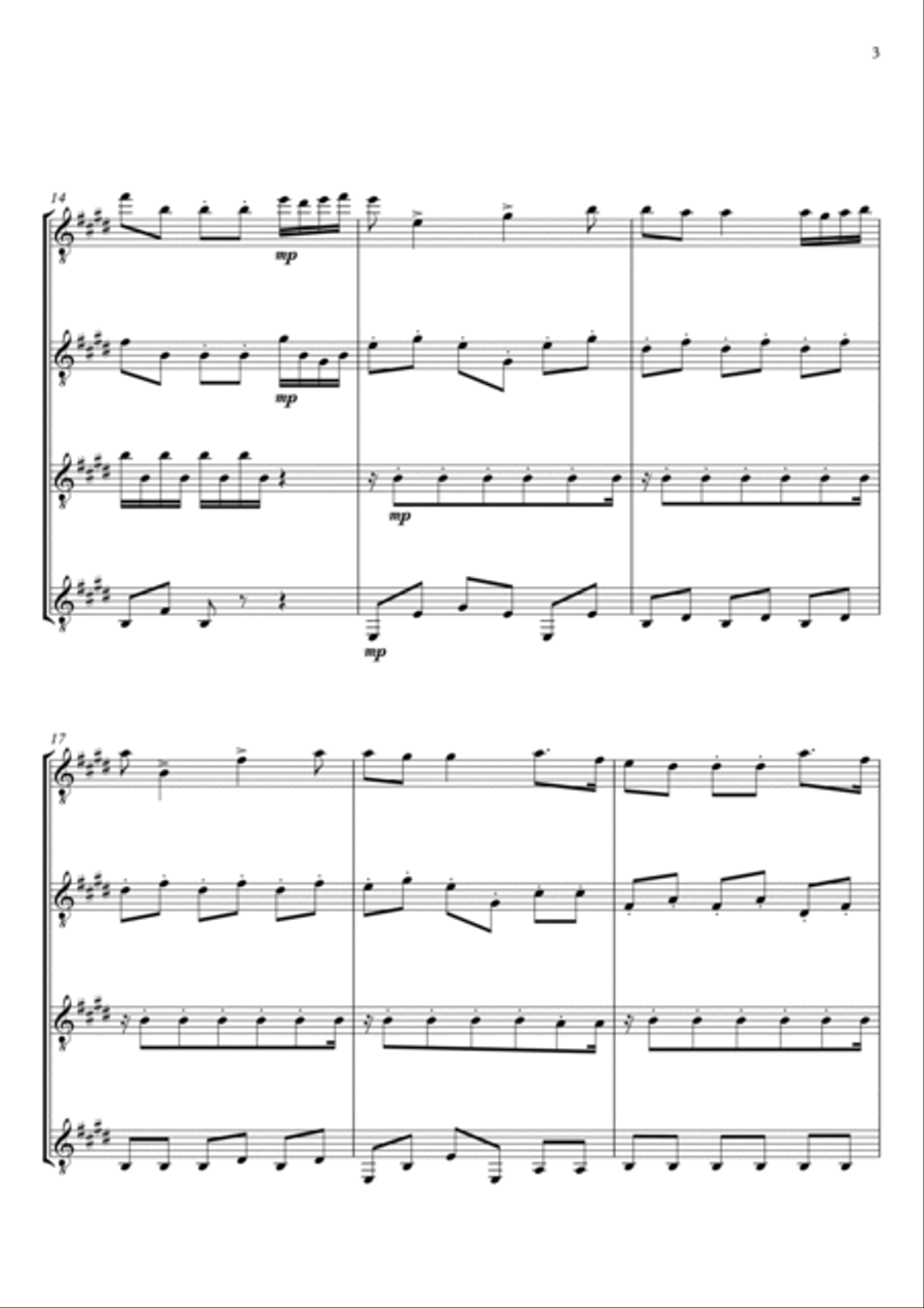 MINUET - LUIGI BOCCHERINI - FOR GUITAR QUARTET MINUET - LUIGI BOCCHERINI - FOR GUITAR QUARTET Guitar Ensemble scores gallery preview page 4