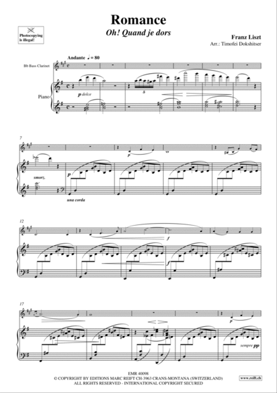 Romance Bass Clarinet scores gallery preview page 3