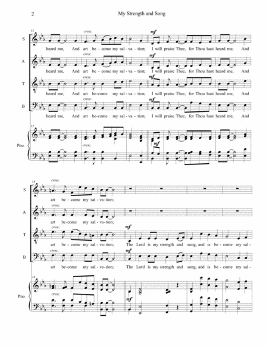 My Strength And Song 4-Part scores gallery preview page 2