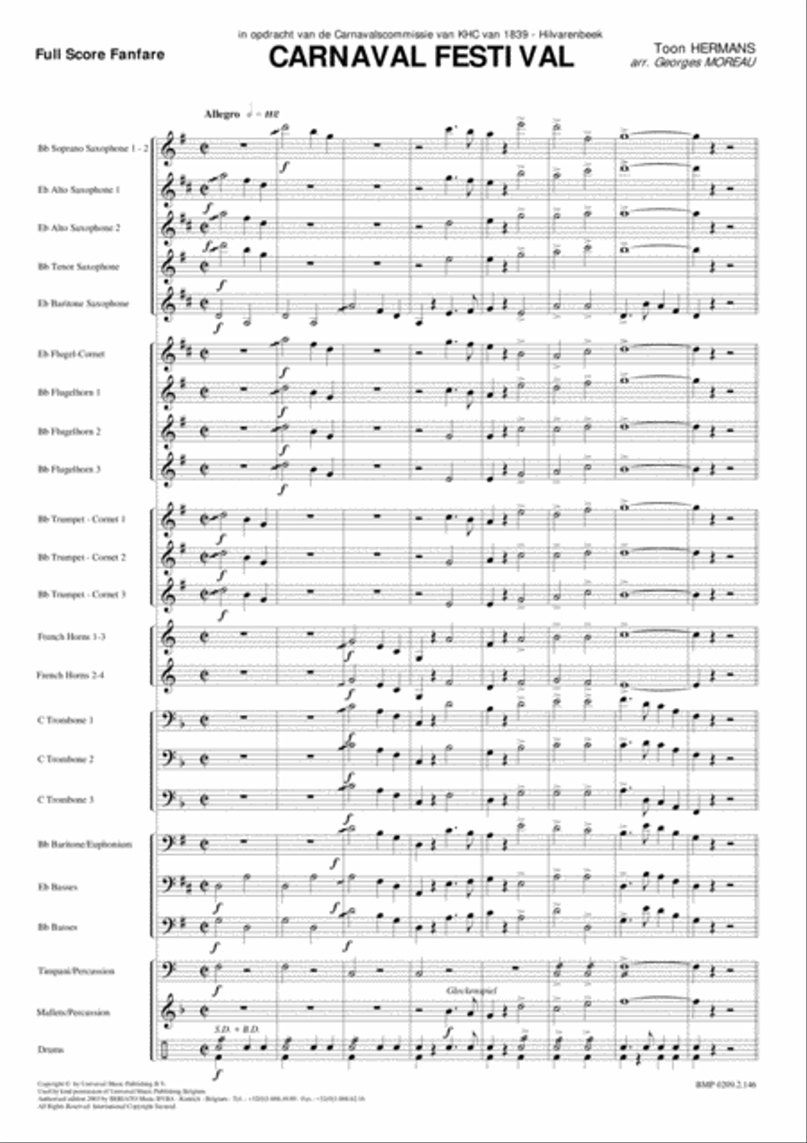 Carnaval Festival Carnaval Festival Fanfare Band scores gallery preview page 2