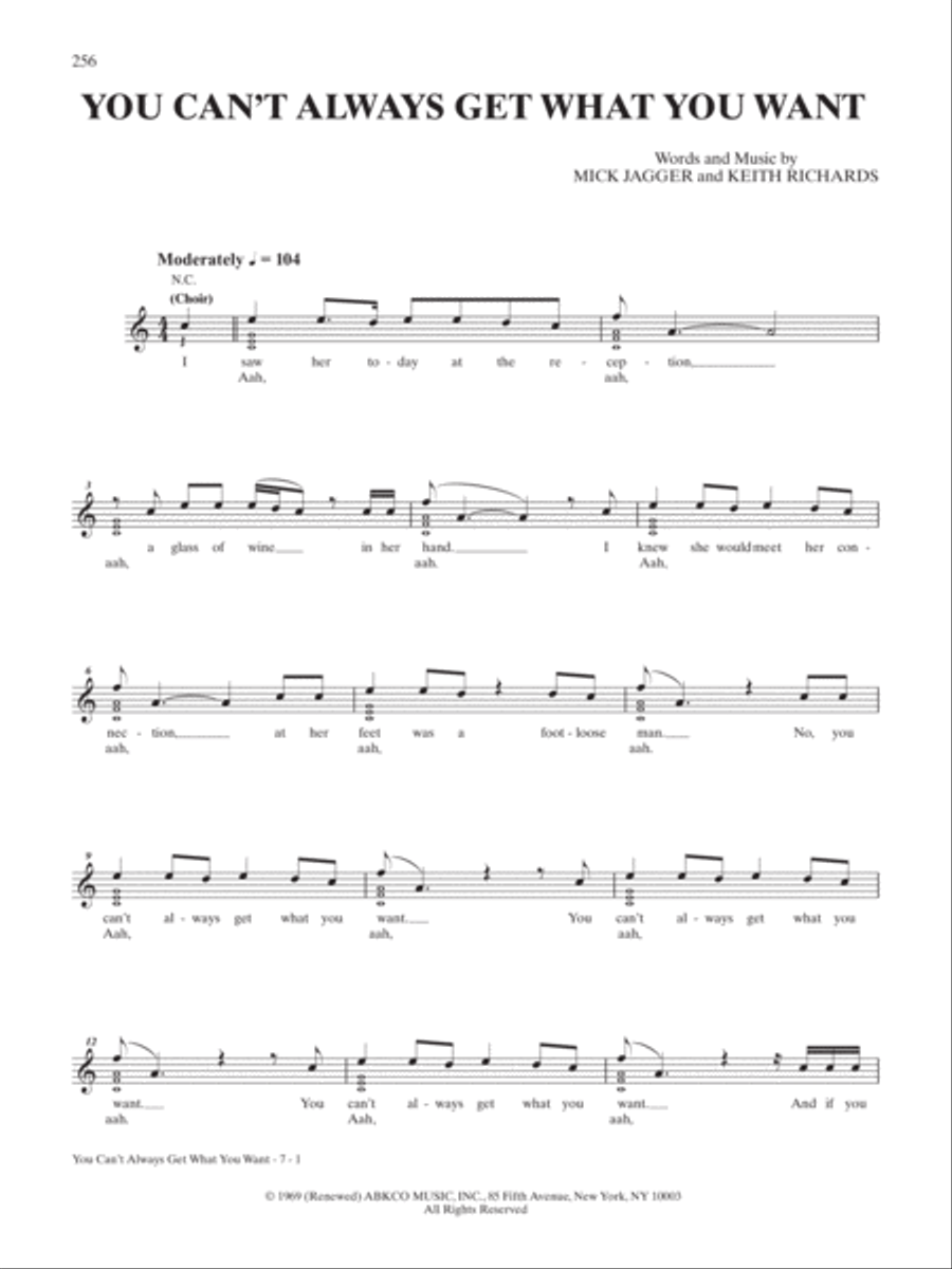 You Can't Always Get What You Want Guitar Tablature scores gallery preview page 1