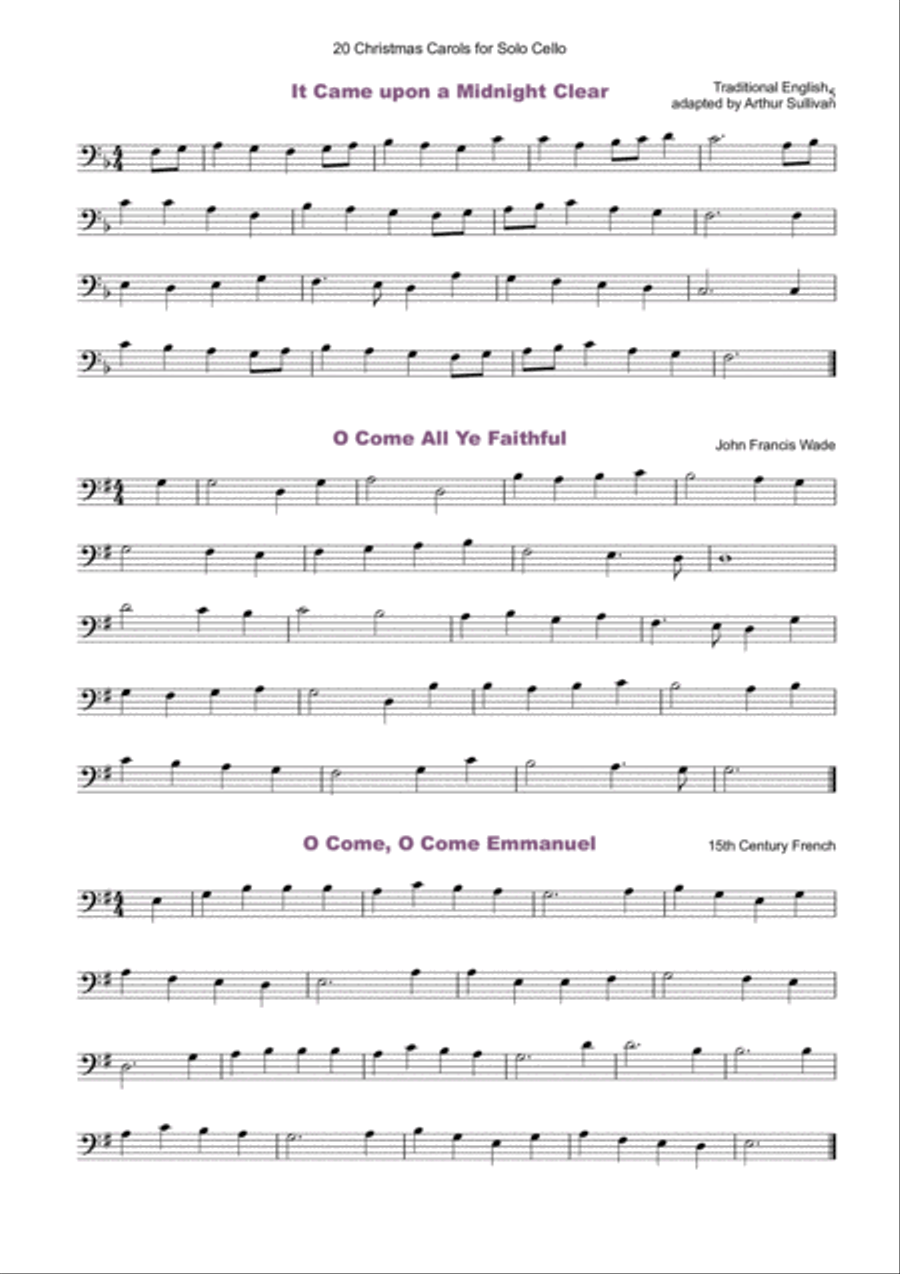 20 Favourite Christmas Carols for solo Cello and Piano Piano scores gallery preview page 6
