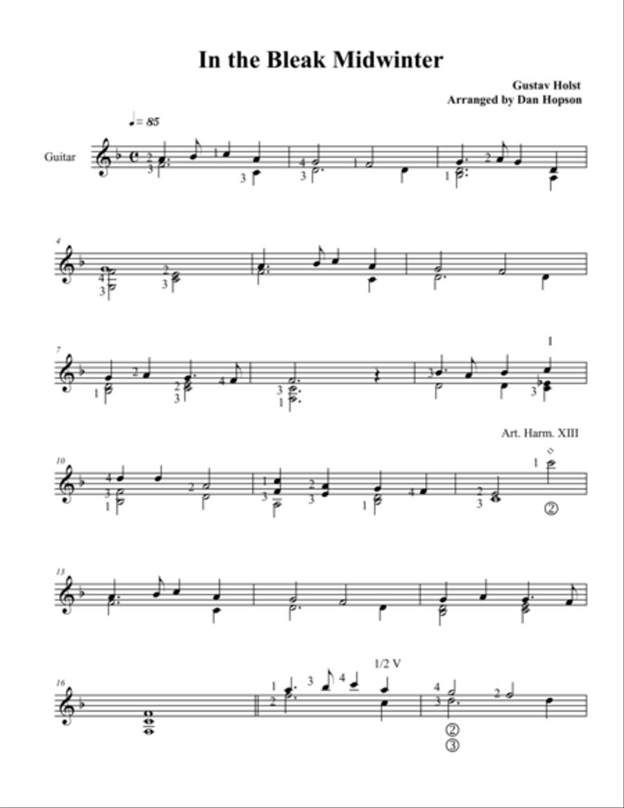 In The Bleak Midwinter Classical Guitar scores gallery preview page 1
