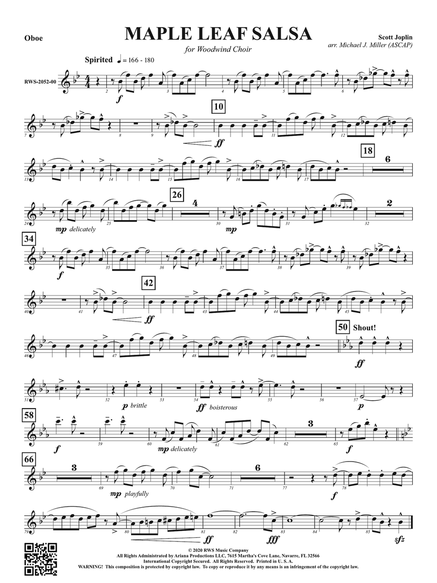 Maple Leaf Salsa - For Woodwind Choir: Oboe Woodwind Ensemble scores gallery preview page 1