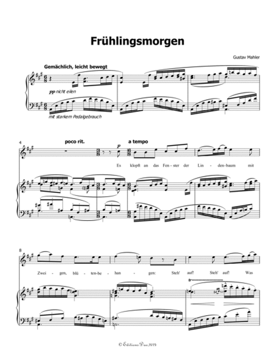 Frühlingsmorgen, by Mahler, in A Major