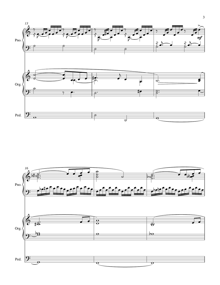 Meditation (Ave Maria) Bach-Gounod (Piano & Organ Duet) Organ Accompaniment scores gallery preview page 3