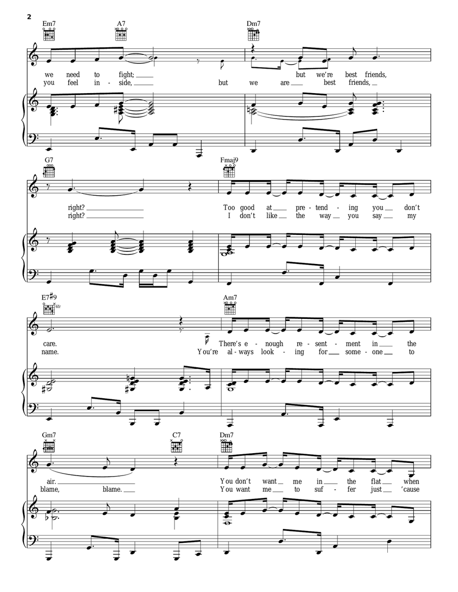 Best Friends, Right? Best Friends, Right? Piano, Vocal, Guitar scores gallery preview page 2
