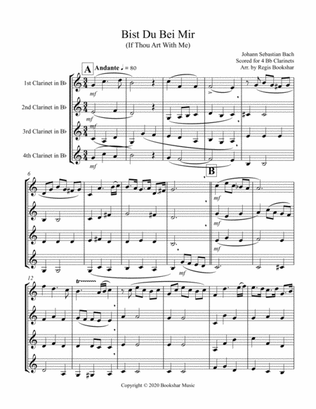Bist Du Bei Mir (Clarinet Quartet)