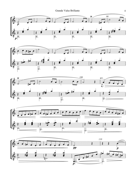 Grande valse brillante, Op. 34 No. 2 for flute or violin and guitar image number null