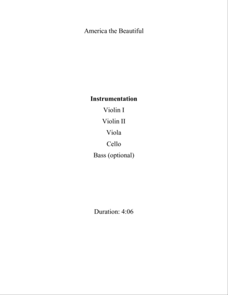 America the Beautiful String Orchestra scores gallery preview page 2