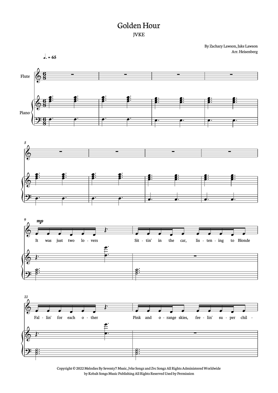 Golden Hour Flute scores gallery preview page 1