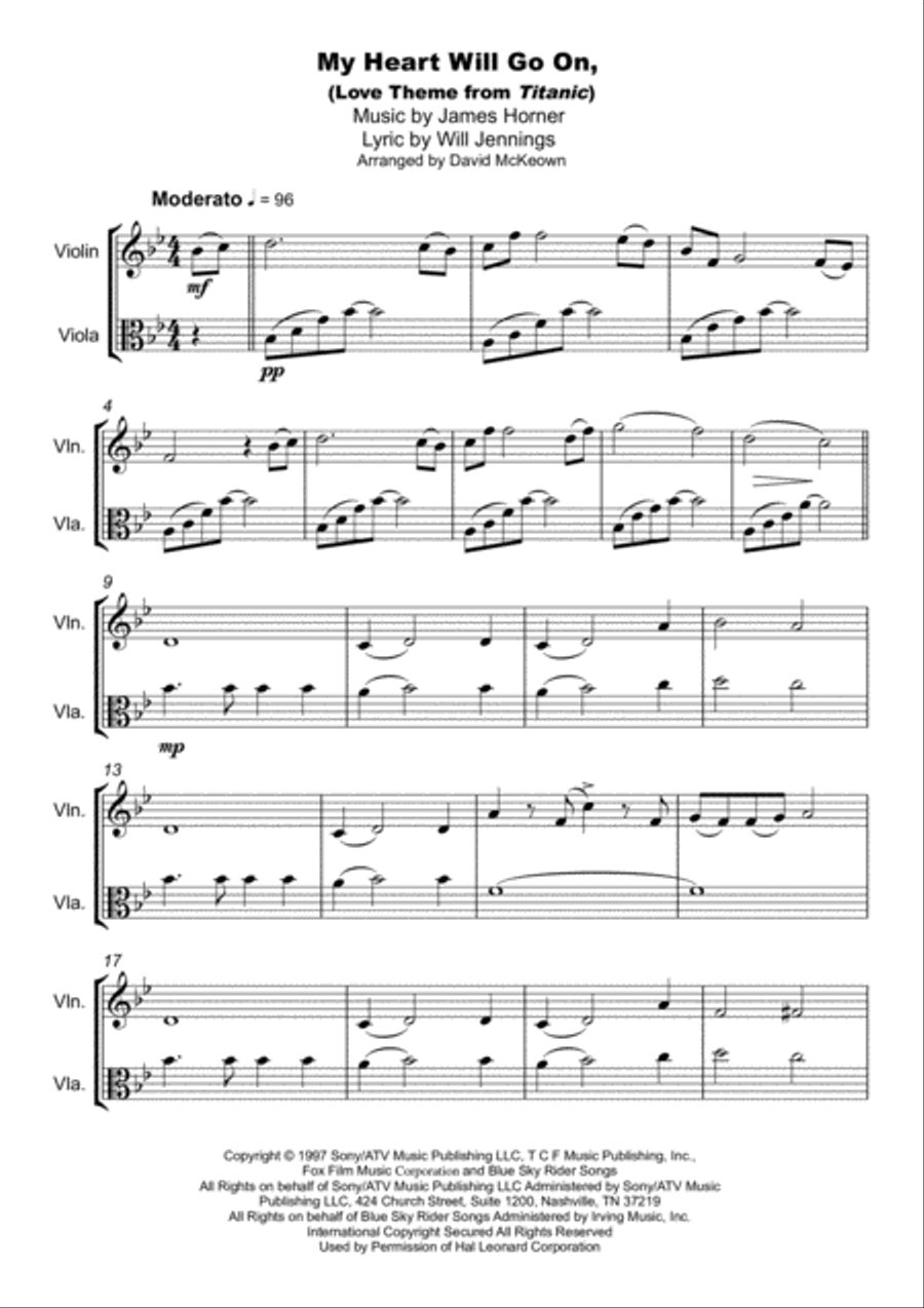 My Heart Will Go On (Love Theme from Titanic) String Duet scores gallery preview page 2