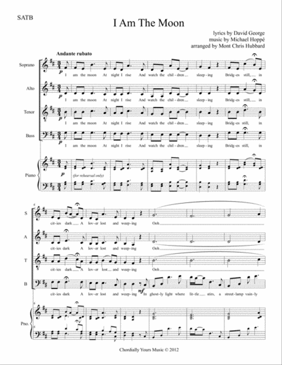 I Am The Moon I Am The Moon 4-Part scores gallery preview page 1