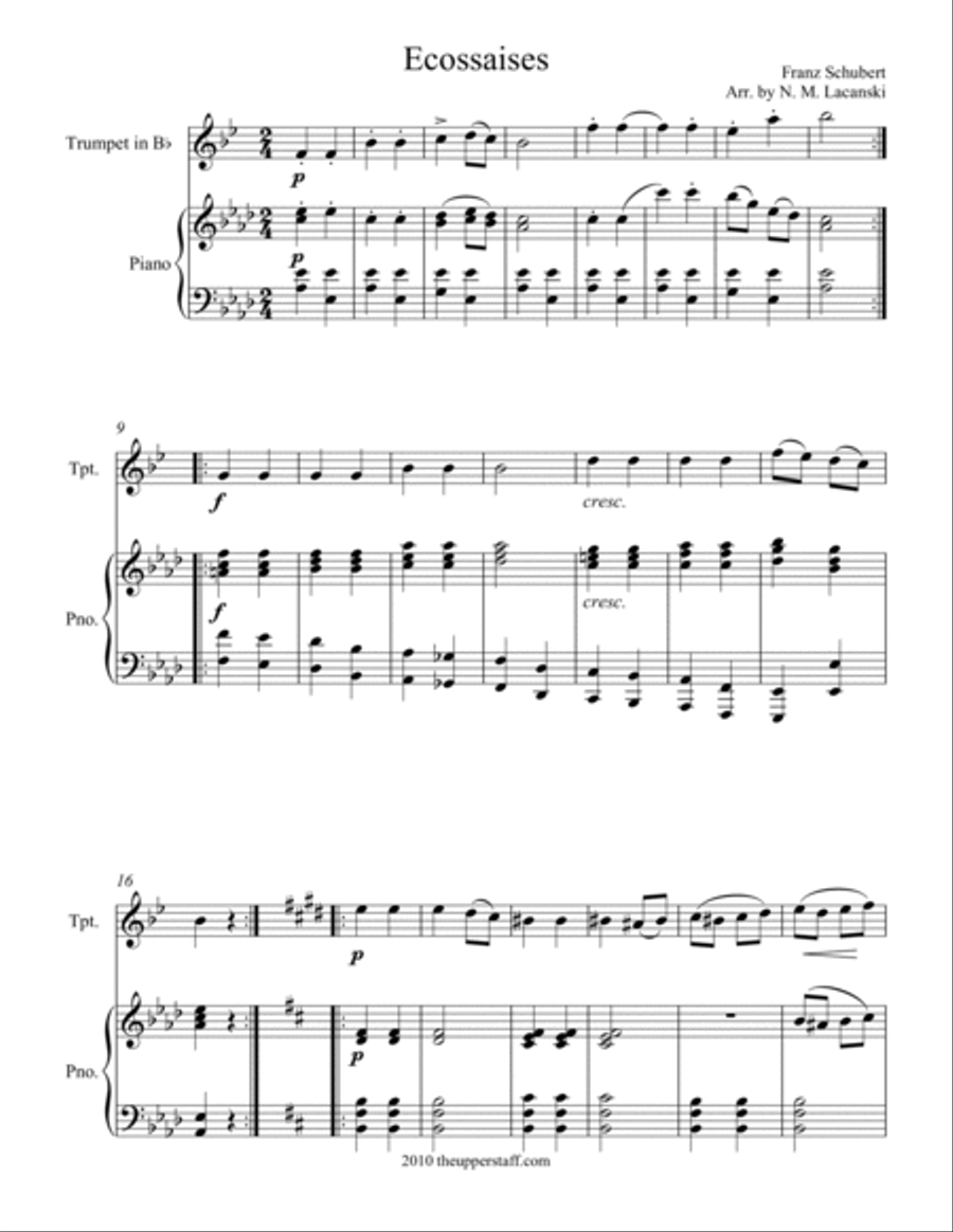Ecossaises Trumpet Duet scores gallery preview page 3