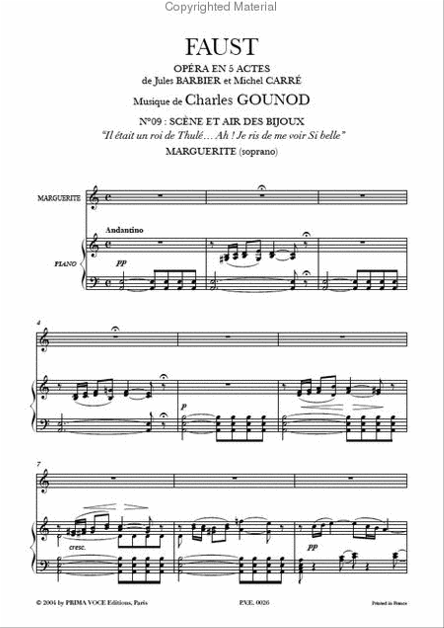 Il etait un roi de Thule... Ah! Je ris de me voir Si belle from Faust Soprano Voice scores gallery preview page 2