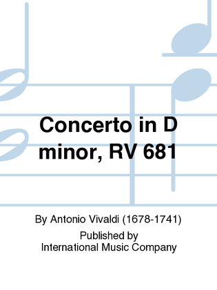 Book cover for Concerto In D Minor, Rv 481