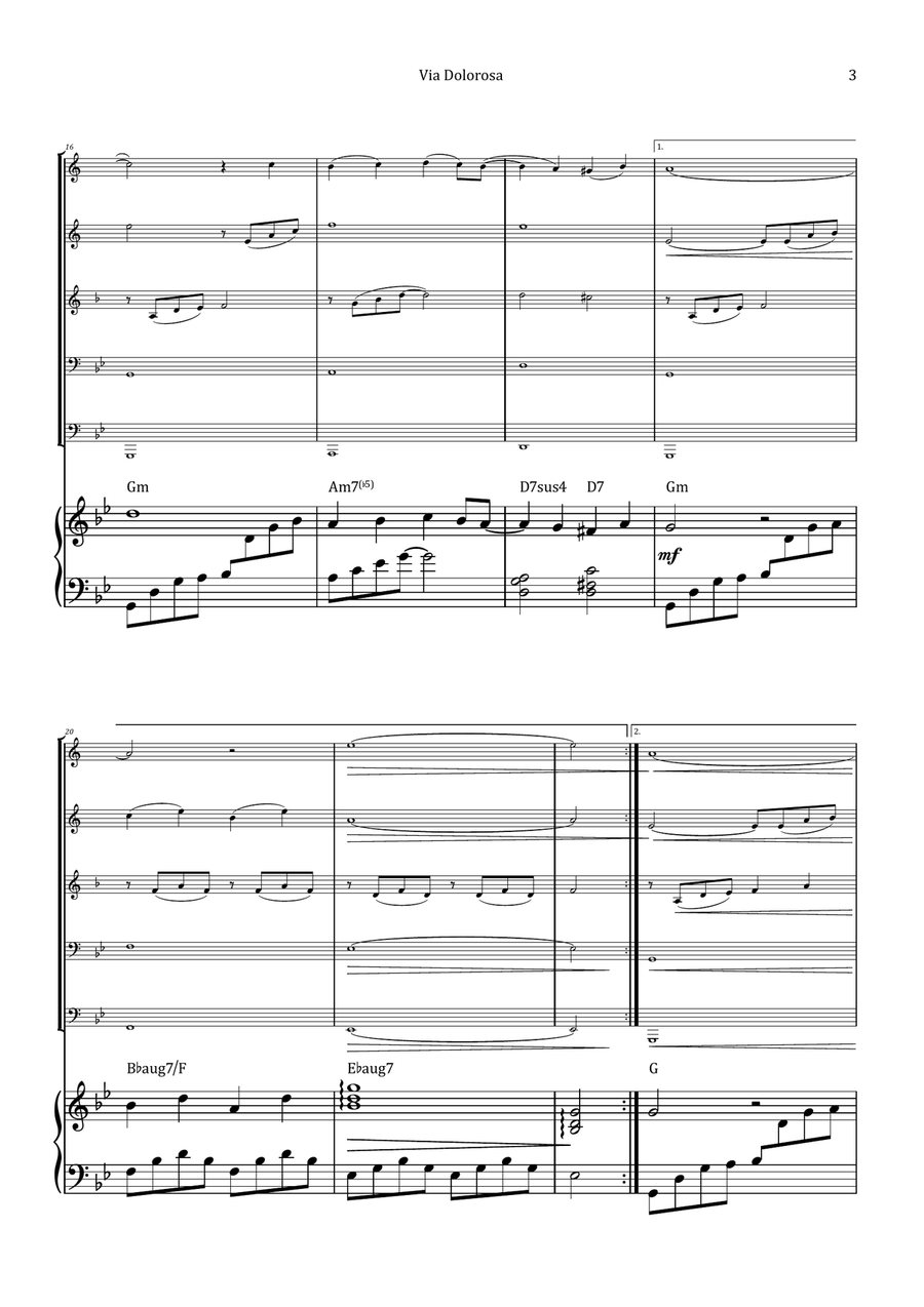 Via Dolorosa Brass Quintet scores gallery preview page 3