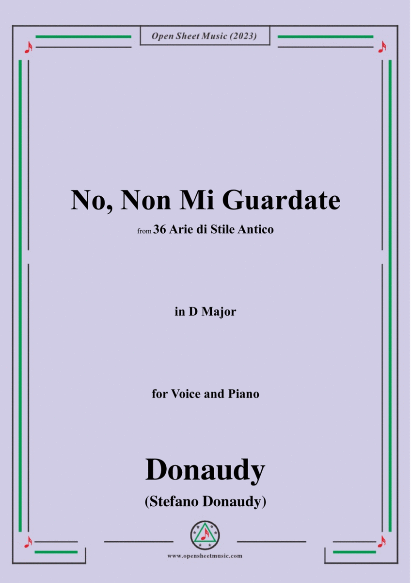 Donaudy-No,Non Mi Guardate,in D Major