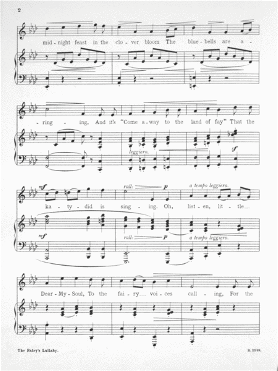 The Fairy's Lullaby. Song Voice scores gallery preview page 4