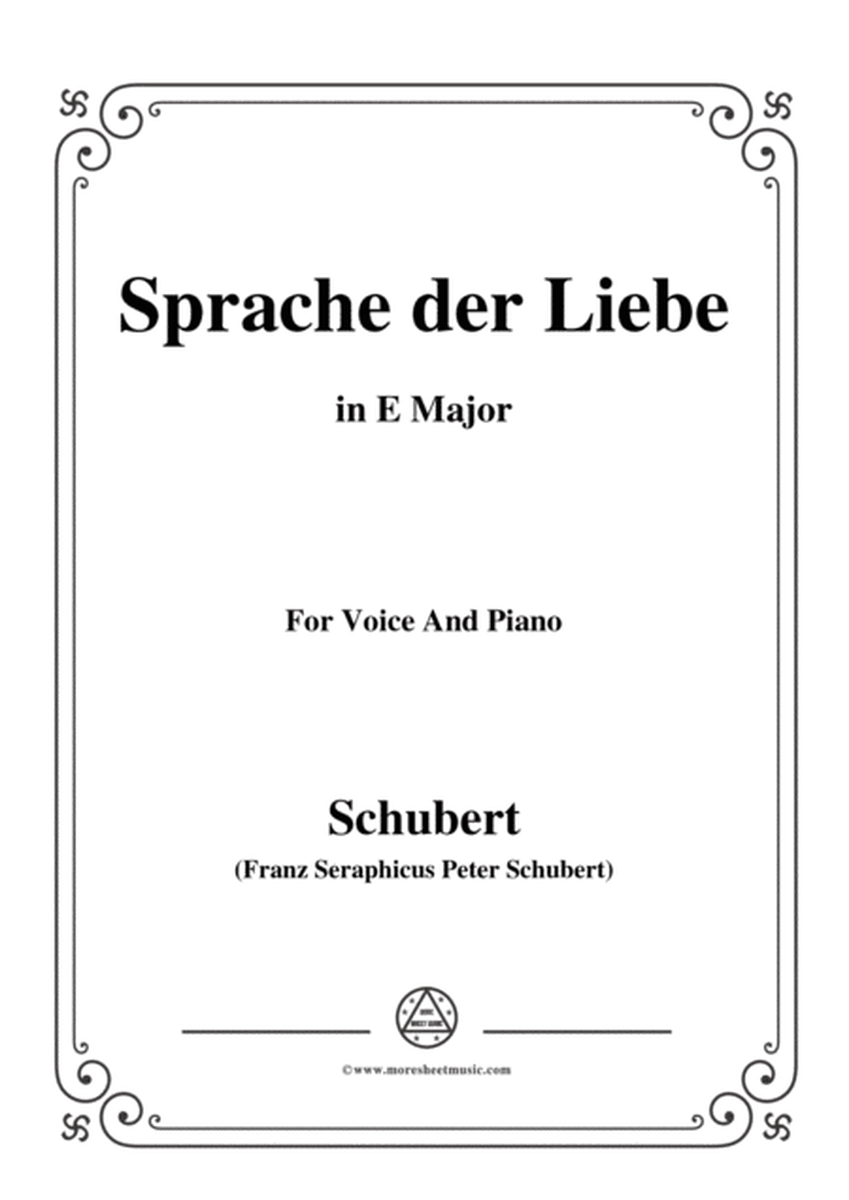 Schubert-Sprache der Liebe,Op.115 No.3,in E Major,for Voice&Piano image number null