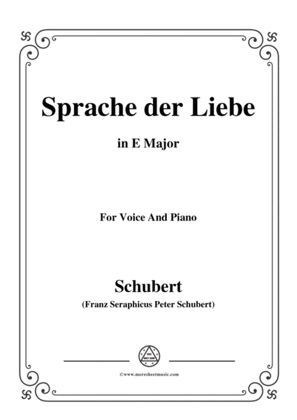 Schubert-Sprache der Liebe,Op.115 No.3,in E Major,for Voice&Piano image number null