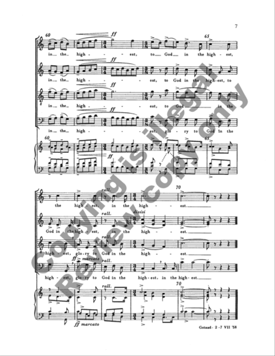 Glory to God in the Highest (Choral Score) 4-Part scores gallery preview page 15
