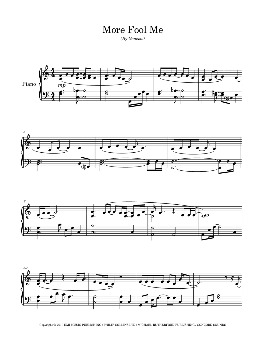 More Fool Me Piano Solo scores gallery preview page 2