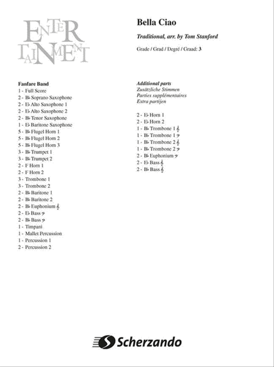 Bella Ciao Fanfare Band scores gallery preview page 2