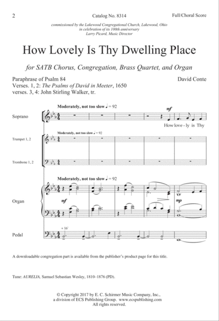How Lovely Is Thy Dwelling Place 4-Part scores gallery preview page 2