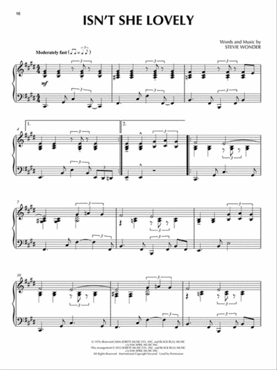 Stevie Wonder for Piano Solo Piano Solo scores gallery preview page 5