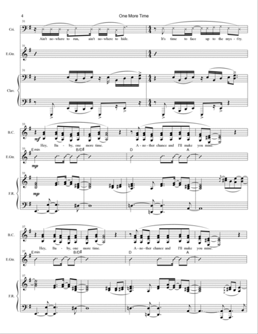 One More Time One More Time Piano, Vocal, Guitar scores gallery preview page 4