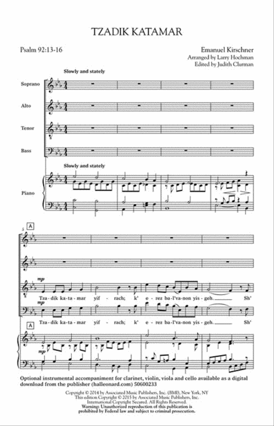 Tzadik Katamar 4-Part scores gallery preview page 2