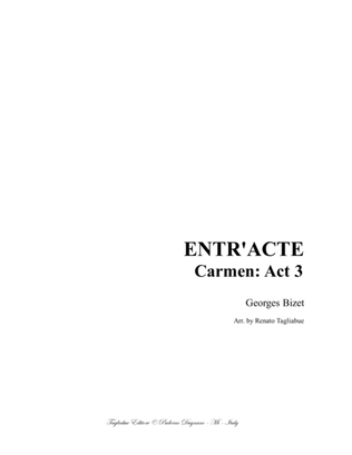 Book cover for ENTR'ACTE - From Carmen - Act 3 - Arr. for 2 Instr. in C and Piano