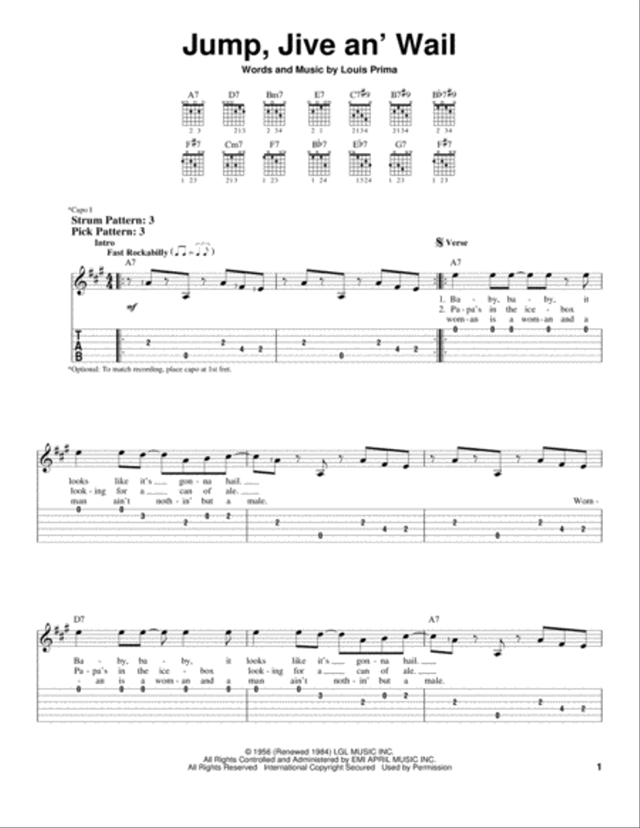 Jive An' Wail, Jump Acoustic Guitar scores gallery preview page 1