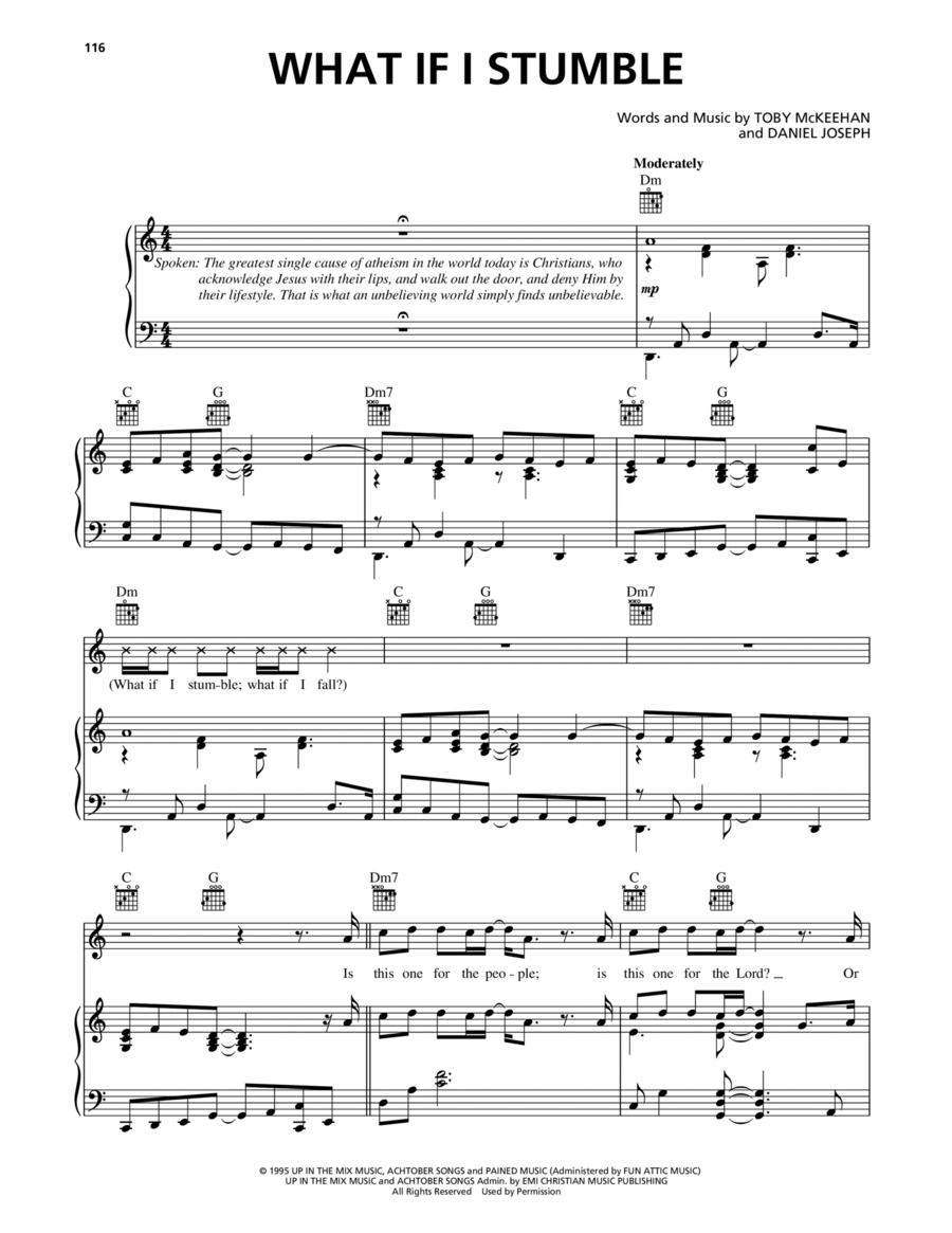 What If I Stumble Piano, Vocal, Guitar scores gallery preview page 1