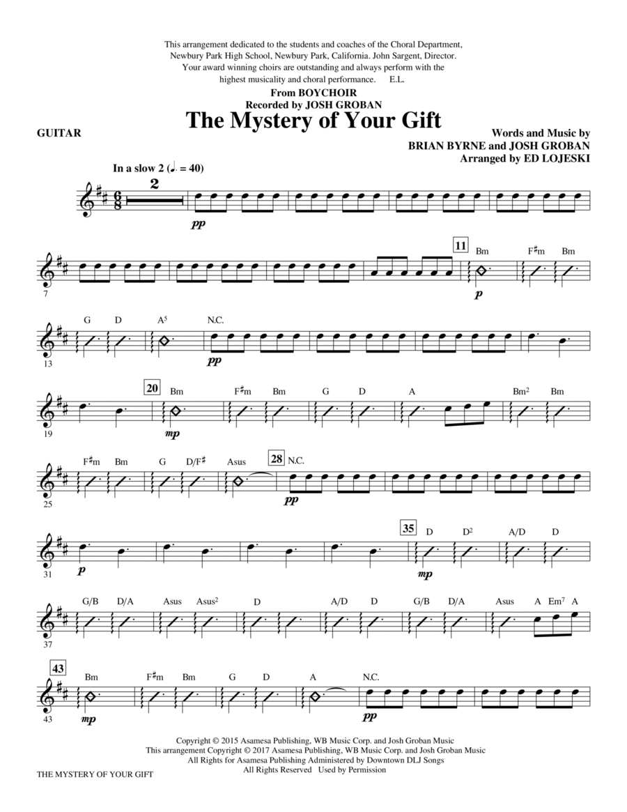 The Mystery of Your Gift - Guitar Choir scores gallery preview page 1