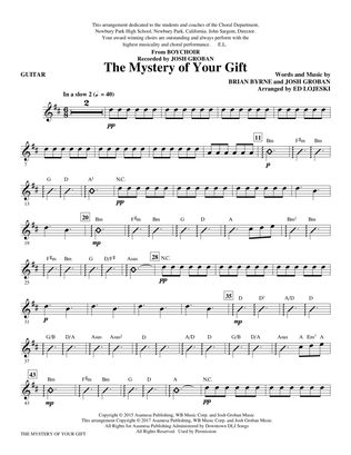 Book cover for The Mystery of Your Gift - Guitar