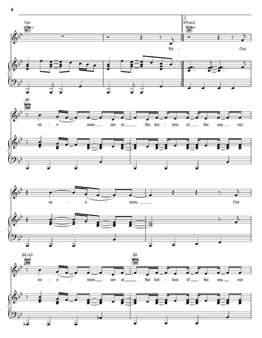 Exodus Exodus Piano, Vocal, Guitar scores gallery preview page 4