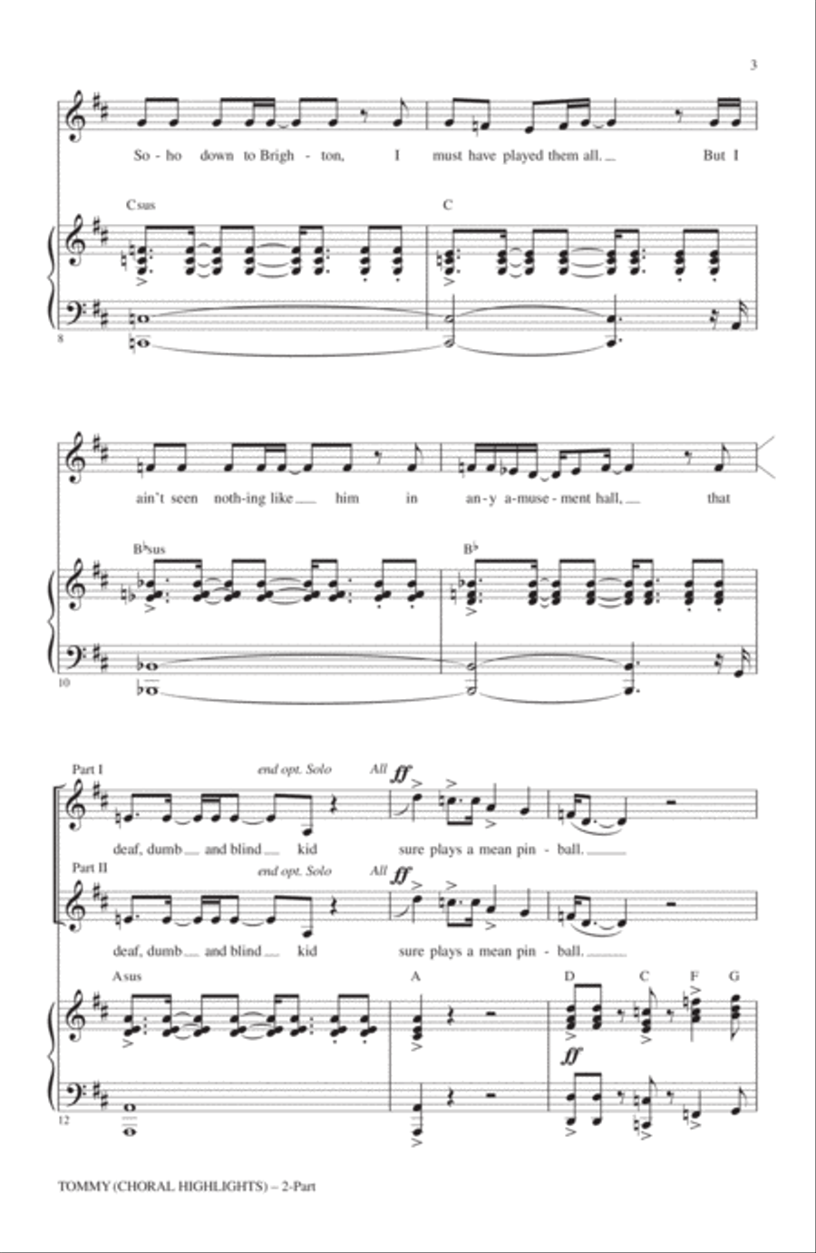Tommy (Choral Highlights from the Broadway Musical) (arr. Mark Brymer) 2-Part scores gallery preview page 2