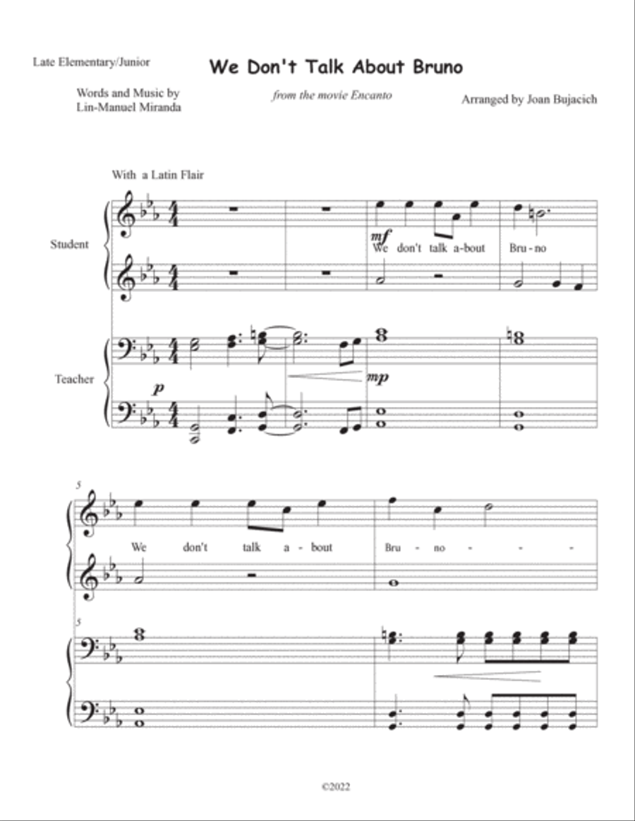 We Don't Talk About Bruno 1 Piano, 4-Hands scores gallery preview page 2