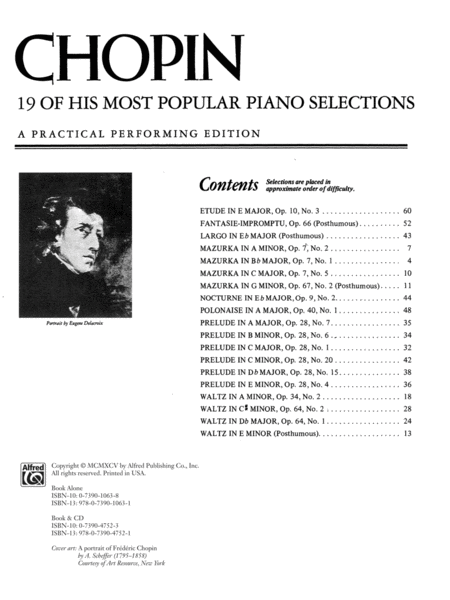 Chopin -- 19 Most Popular Pieces