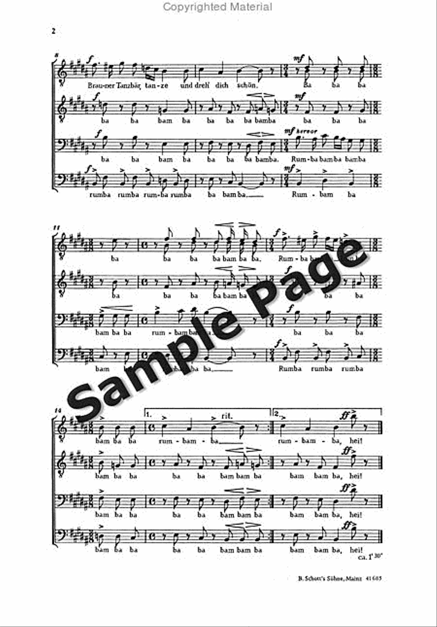 Klefisch W Baerentanzlied TTBB scores gallery preview page 3