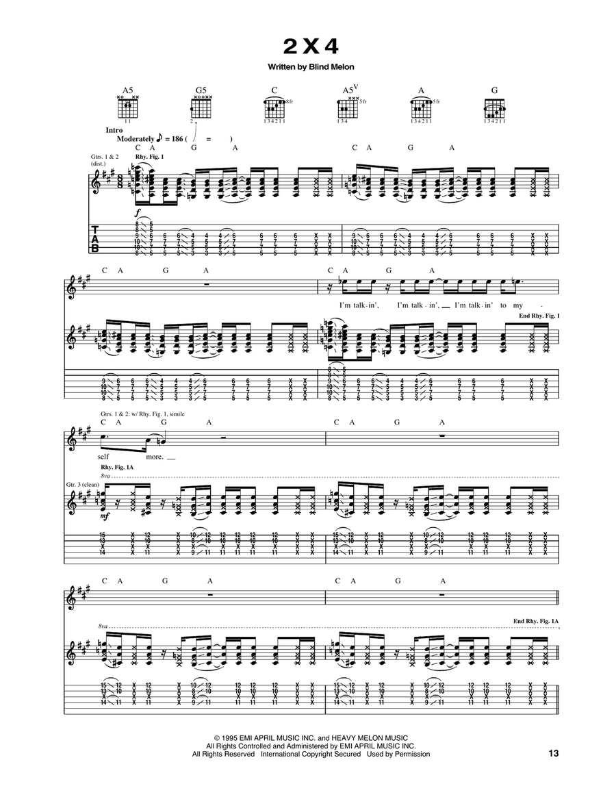 2 X 4 Acoustic Guitar scores gallery preview page 1