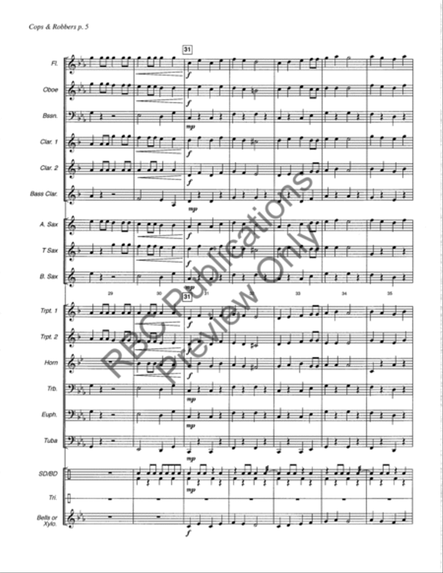 Cops & Robbers Concert Band scores gallery preview page 8